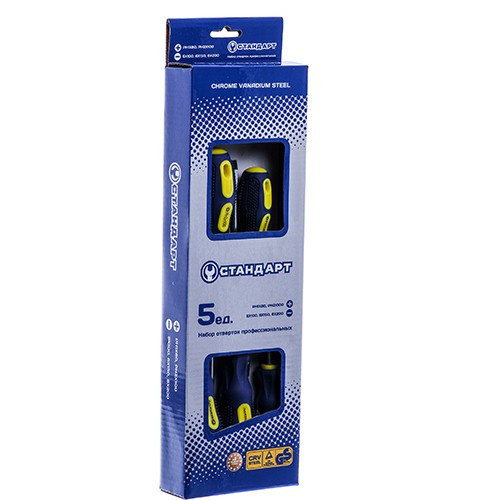 Набор отверток 5 ед. СТАНДАРТ (SL4x100, SL5x100, SL6x150, PH1x80, PH2x100)  SDS05