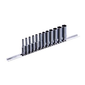 Набор головок длинных 12-гр. 1/4" 8ед.  6~13мм   (на планке)  TOPTUL GAAQ0804U-12