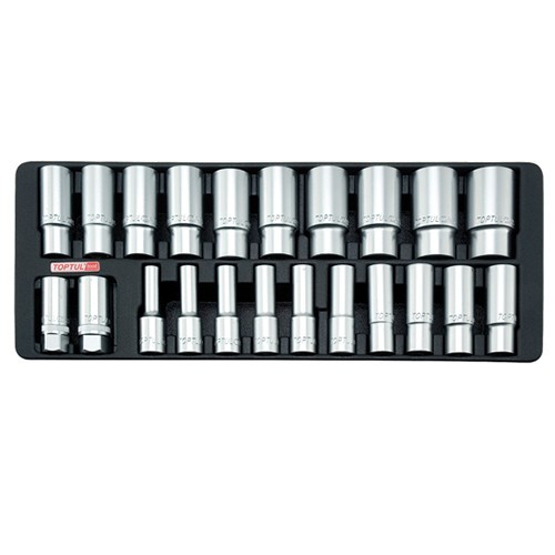 Набор головок длинных 1/2" 8-32мм  22ед. (в ложементе, тип В)  TOPTUL GAAT2202