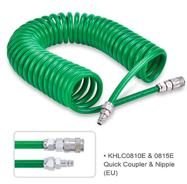 Шланг спіральний поліуретановий 8*12мм L=15м Quick Coupler & Nipple KHLC0815E TOPTUL
