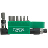 Набор бит 1/4" HEX 2-8мм + Гобр.перех. 8ед.  TOPTUL GAAL0803