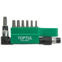 Набор бит 1/4" TORX T10H-T40H + Гобр.перех. 8ед.  TOPTUL GAAL0801