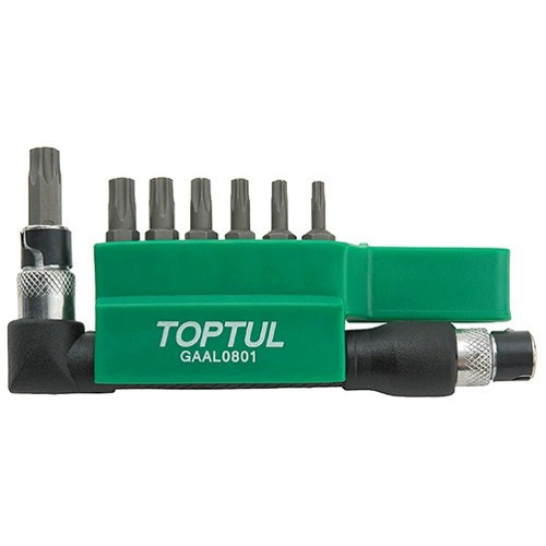 Набор бит 1/4" TORX T10H-T40H + Гобр.перех. 8ед.  TOPTUL GAAL0801