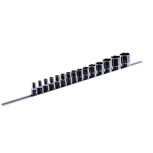Набор головок 12-гр. 1/2" 15ед.   8~15,17,19,22,24,27,30,32мм   (на планке)  TOPTUL GAAQ1603U-12