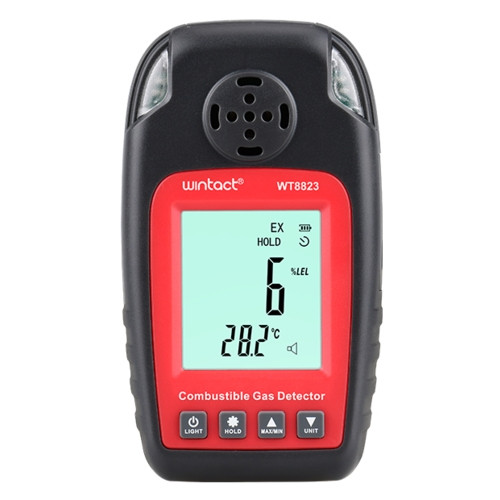 Монитор концентрации горючих газов+термометр (0-100%LEL, 0-50°C)  WINTACT WT8823