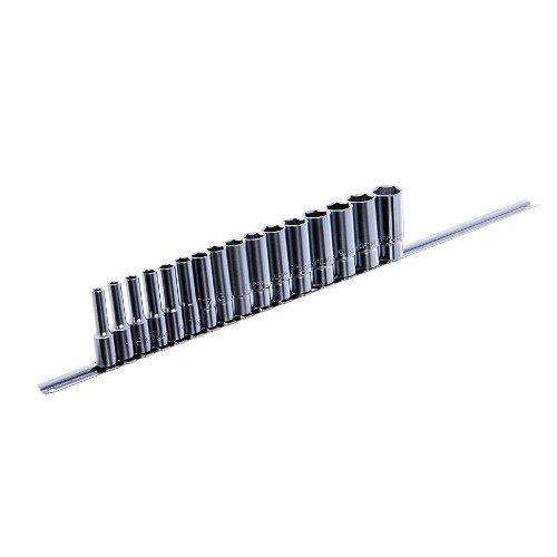Набор головок длинных 12-гр. 1/2" 15ед.   8~19,21,22,24мм   (на планке)  TOPTUL GAAQ1606U-12