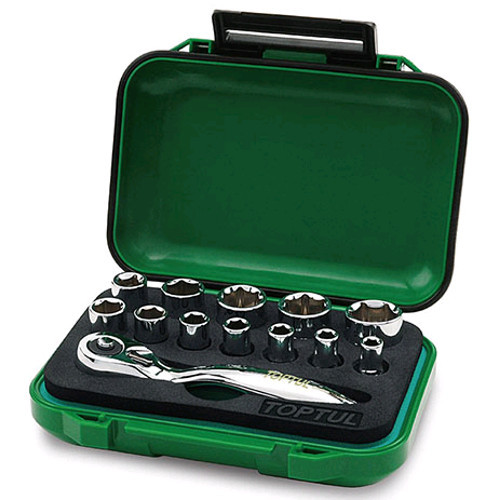 Набор головок с трещоткой 1/4"  13ед.  TOPTUL GABW1301