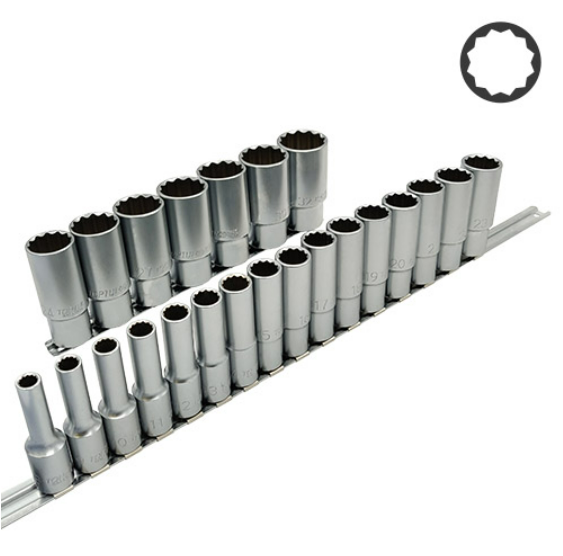 Haбop гoлoвoк длинныx 12-гp. 1/2" 2Зeд (нa плaнкe) GAAQ162ЗU-12 TOPTUL