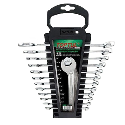 Набор ключей комбинированных на холдере 12 шт. дюймовый 1/4"-7/8"  TOPTUL GBAC1201