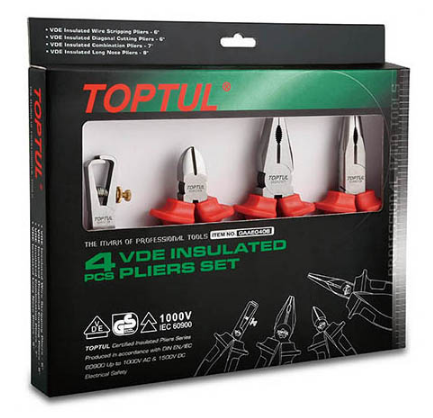 Набор пассатижей диэлектрических 4 ед. 1000V VDE GAAE0406 TOPTUL