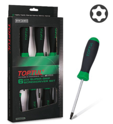 Набір викруток TORX з отвором T10-T40 6ед. TOPTUL GAAE0610 для СТО та автосервісу, ціна, купити, Київ