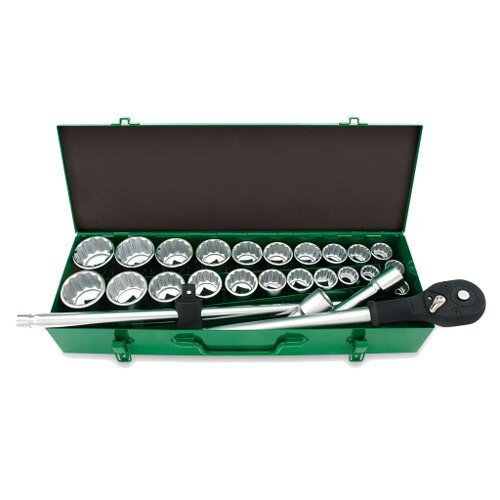 Набор инструмента метр.+дюймового 3/4" 26ед. (12-гр.)   metal case  TOPTUL GCAD2608