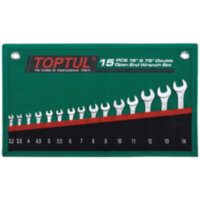 Набор рожковых ключей 15 шт. 3,2-14мм 15°х75° TOPTUL  GRAJ1501