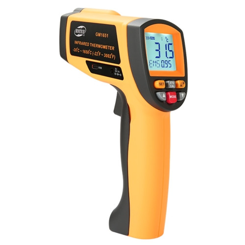 Бесконтактный инфракрасный термометр (пирометр), USB  -30-1650°C, 50:1, EMS=0,1-1  BENETECH GM1651