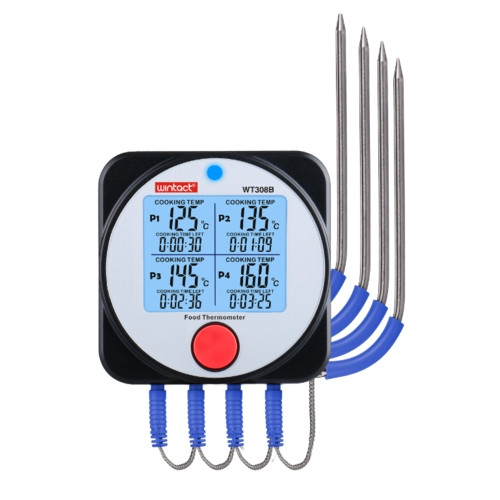 Термометр для гриля (мяса) 4-х канальный Bluetooth, -40-300°C  WINTACT WT308B