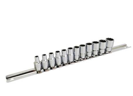 Набор головок 12-гр. 1/4" 12ед. 4~13мм (на планке) GAAQ0801U-12 TOPTUL