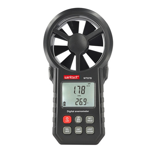 Анемометр USB, Bluetooth 0,3-30м/с, -10-45°C  WINTACT WT87B