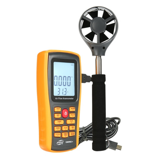 Анемометр USB, выносная телескопическая крыльчатка 0,3-45м/с, 0-45°C  BENETECH GM8902X