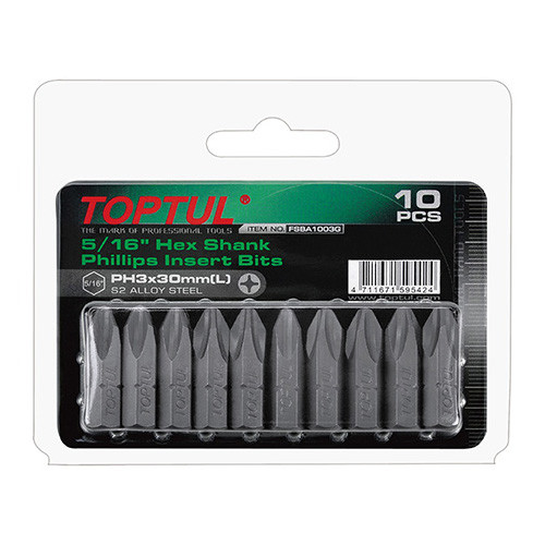 Набор бит 5/16" L30мм PH3 10ед. на блистере  TOPTUL FSBA1003G