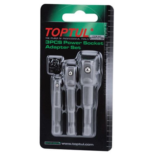 Набор переходников 1/4" под шуруповерт 3ед. (1/4", 3/8", 1/2")  TOPTUL GAAR0301