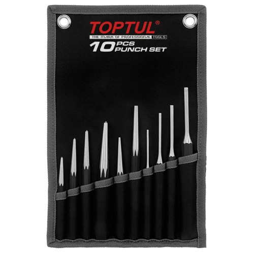 Набор выколоток и керн в чехле 10ед.  TOPTUL GPAQ1001