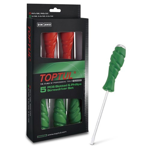 Набор отверток  5 ед. ударные SUPER GRIP  TOPTUL GAAE0509